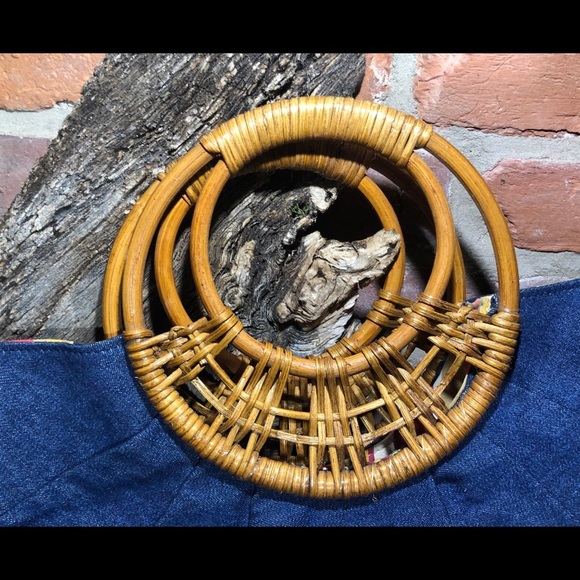 NEW Blue Jean Boho Tote w/ Double Ring Handles - Picture 9 of 9